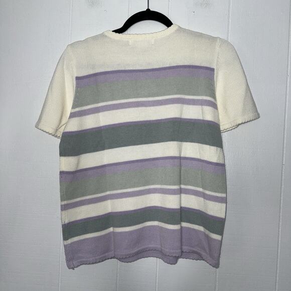 Alfred Dunner Women’s Vintage Floral Sweater Short Sleeve Cottage Grandma PS - Picture 2 of 4